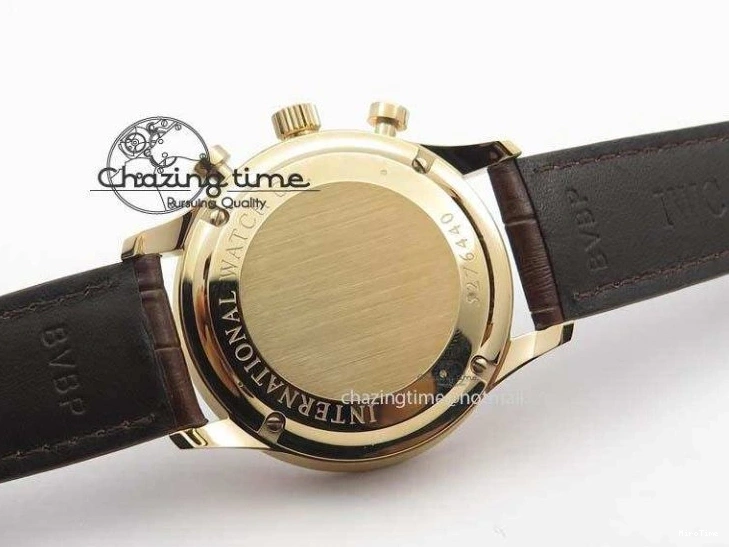 MIROTIME 0821 Portuguese Chrono RG IW371480 ZF 1:1 Best Edition White Dial On Brown Leather Strap A7750 V HighPerformance 7266
